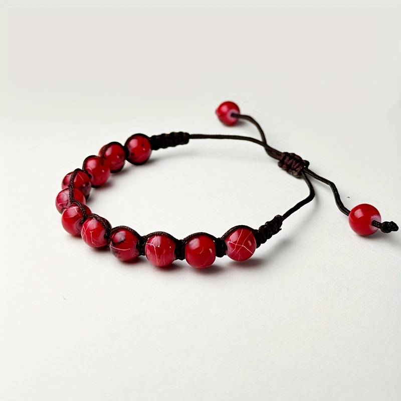 Adjustable Colorful Glass Bead Bracelet Friendship Gift